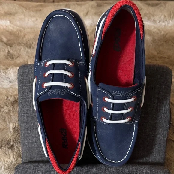 Ryka Navy and Red Women's Moccasins - Picture 2 of 3